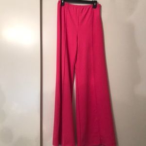 Hot pink bell bottom slacks